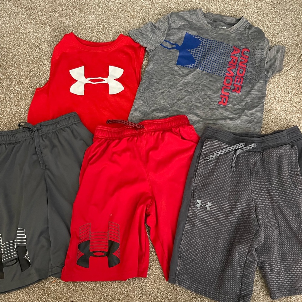 Under armour boys athletic sports bundle shorts tee tank